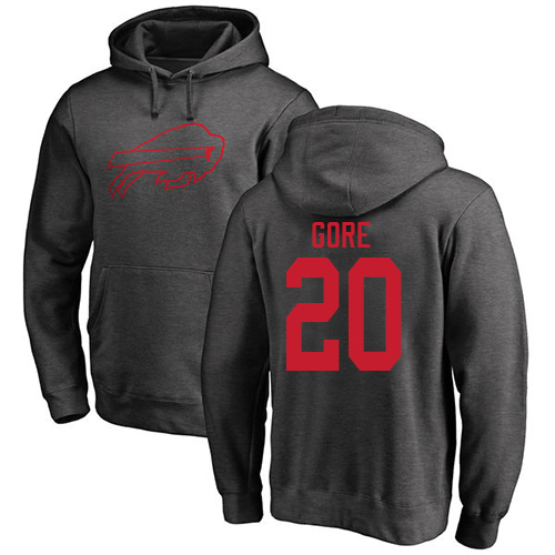 Men NFL Buffalo Bills #20 Frank Gore Ash One Color Pullover Hoodie Sweatshirt